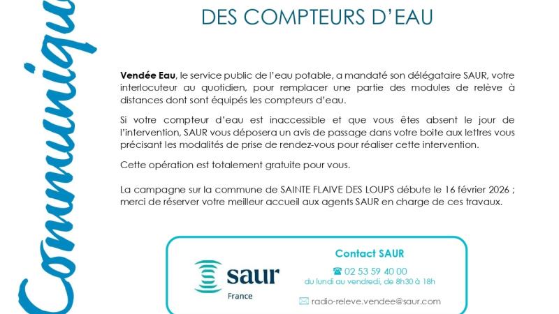 Maintenance des équipements de relevé à distance des compteurs d'eau