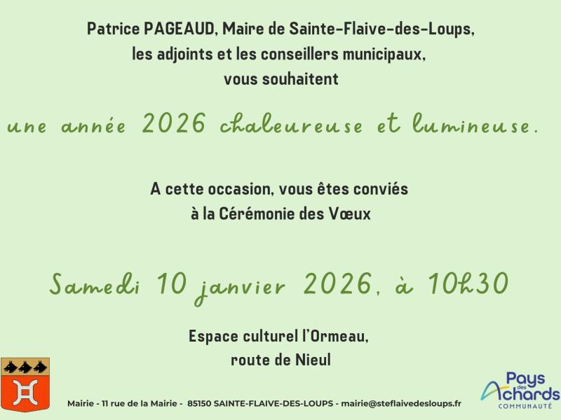 Invitation cérémonie des voeux 10012026