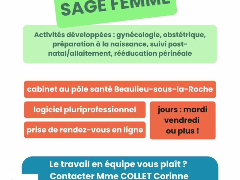 Recherche collaboration sage femme sur Beaulieu-sous-la-Roche