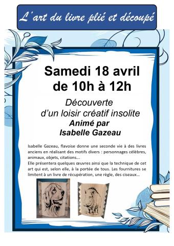 Atelier découpage et pliage de livres